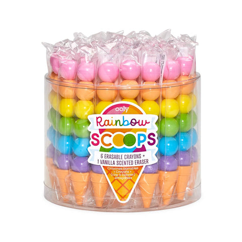 Rainbow Scoops Stacking Erasable Crayons & Scented Eraser - The Milk Moustache