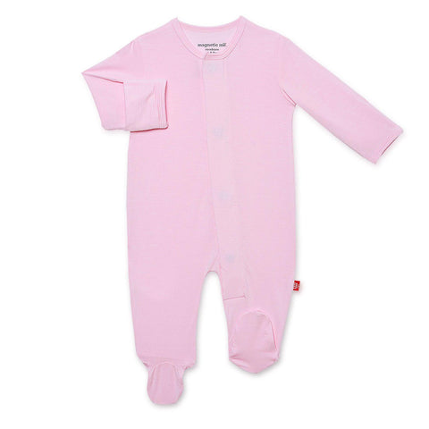 Magnetic Me Cake Pink Solid Modal Footie - The Milk Moustache