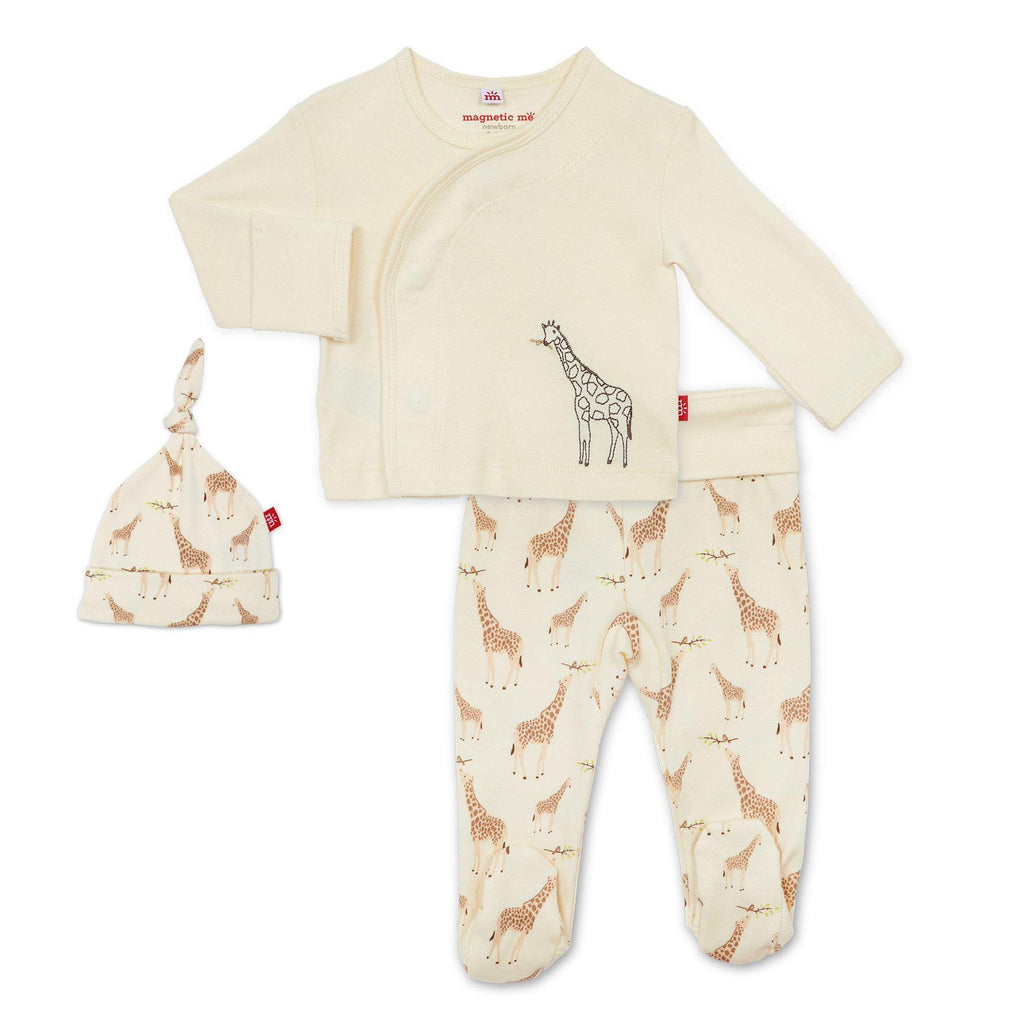 Magnetic Me Cream Jolie Giraffe Organic Kimono Set - The Milk Moustache