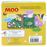 Peek-A-Flap Moo Board Book - The Milk Moustache