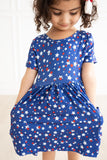 Star Bright Short Sleeve Pocket Twirl Dress - The Milk Moustache