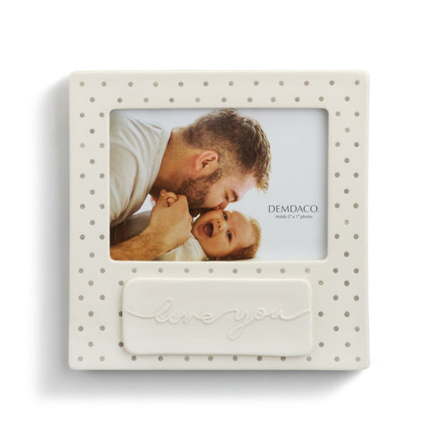 Love You Gray Dot Photo Frame - The Milk Moustache