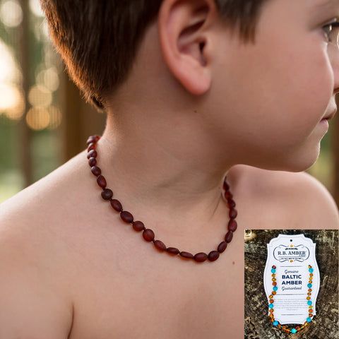 R.B. Amber Teething Necklaces - Assorted Styles & Sizes - The Milk Moustache