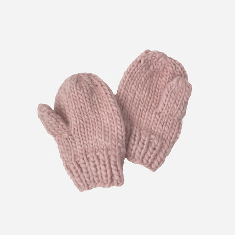 Hand Knit Mittens - Blush - The Milk Moustache