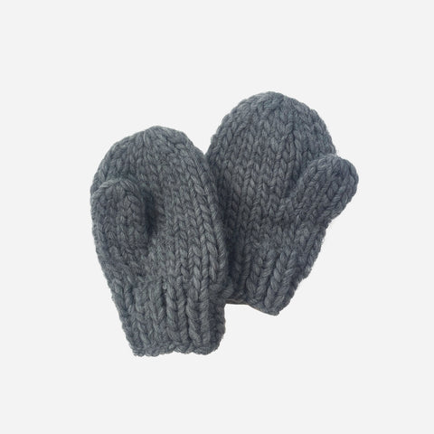 Hand Knit Mittens - Zinc - The Milk Moustache