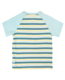 Blue & Mango Stripe Henley Tee - The Milk Moustache