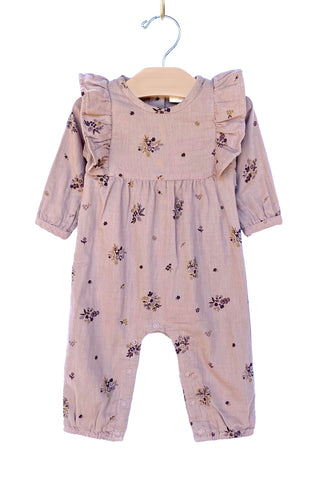City Mouse Flutter Romper - Mauve Floral - The Milk Moustache