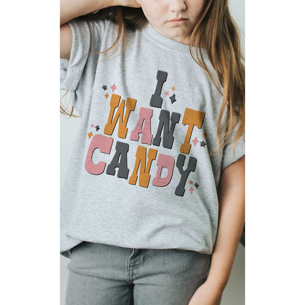 I Want Candy Kids Graphic Tee - The Milk Moustache