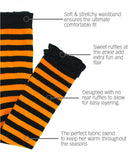 Orange/Black Striped Footless Ruffle Tights - The Milk Moustache