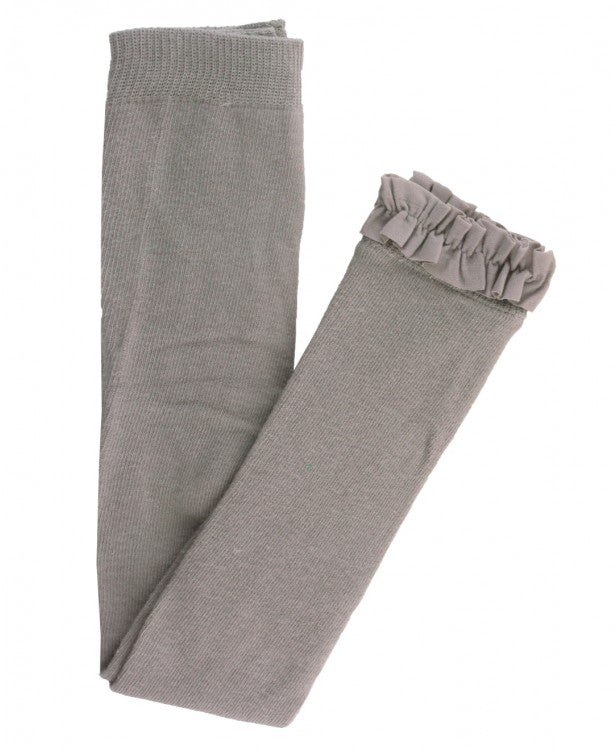 Knit Footless Ruffle Tights - Gray - The Milk Moustache
