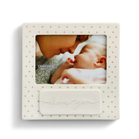 Love You Pink Dot Photo Frame - The Milk Moustache